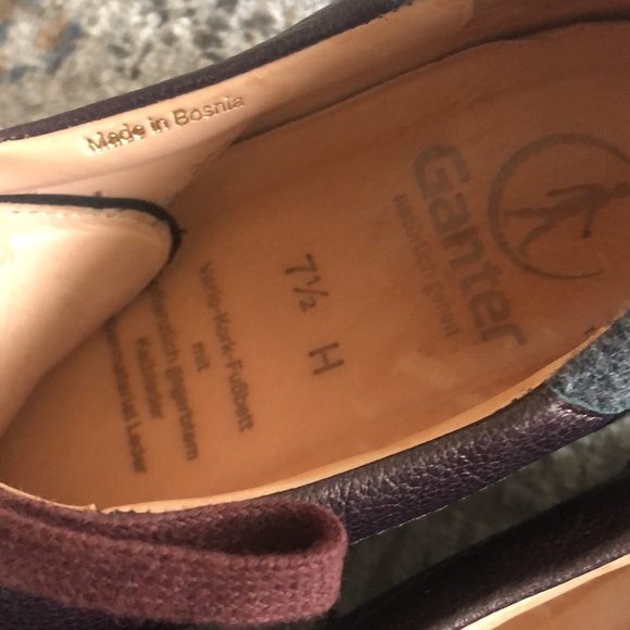 Ganter Shimmery Metallic Wine Genuine Leather Sneakers Lace Up Comfort Shoes - Picture 11 of 13